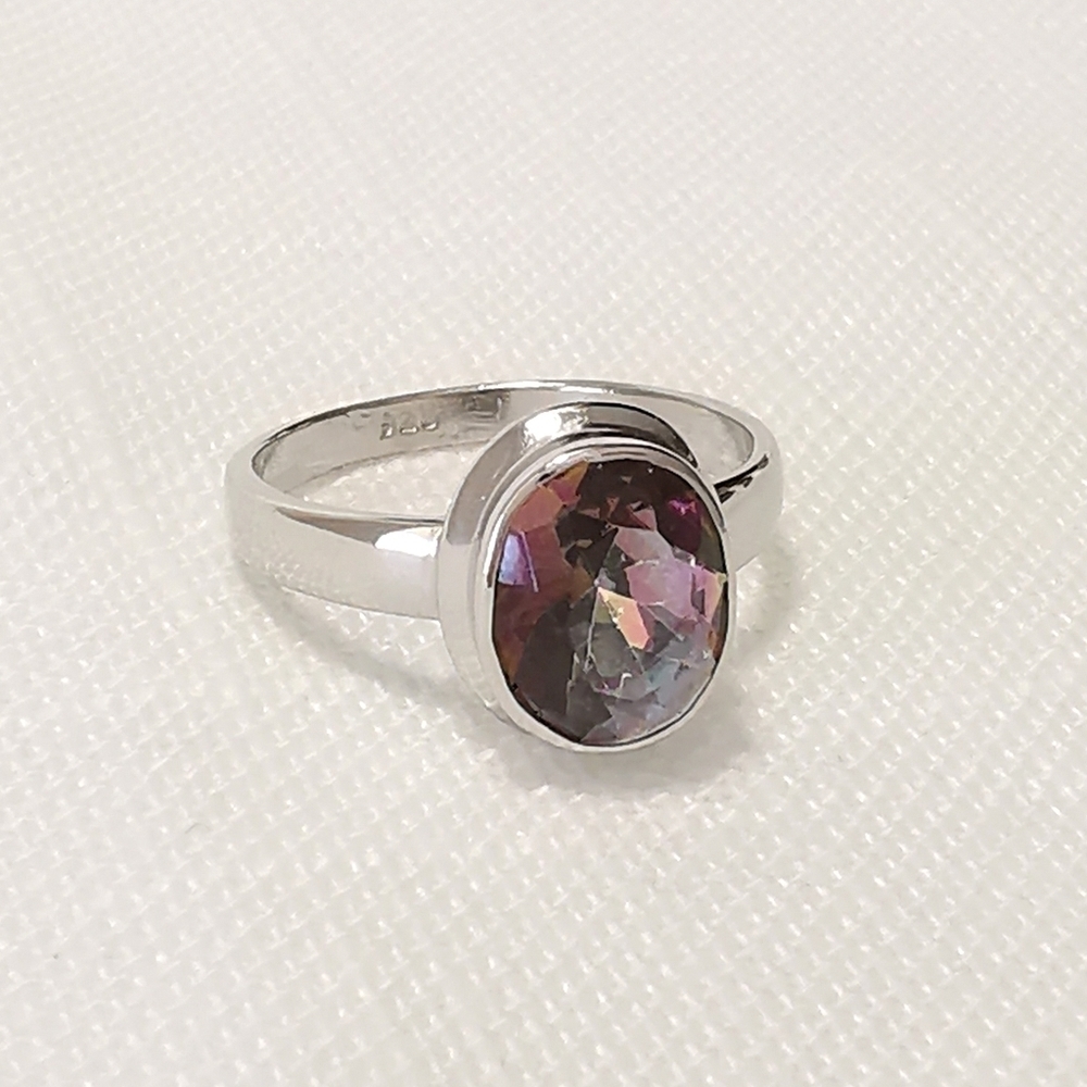 Sterling silver 2ct Mystic Topaz ring size 7 🆕 - Picture 5 of 7